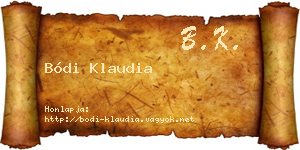 Bódi Klaudia névjegykártya